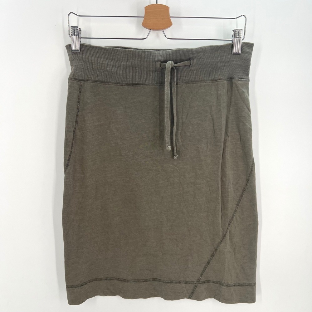 James Perse WUB5716 Supima Cotton Slub Knit Skirt 2 Medium Army Green